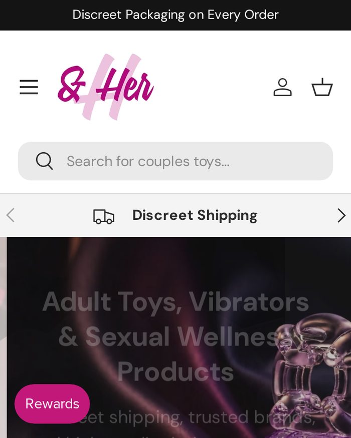 HimAndHerToys Shopify website homepage